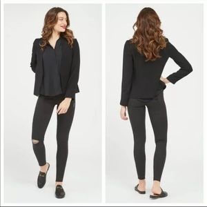 Black Spanx Distressed ankle skinny jeans Leggings Lyocell
